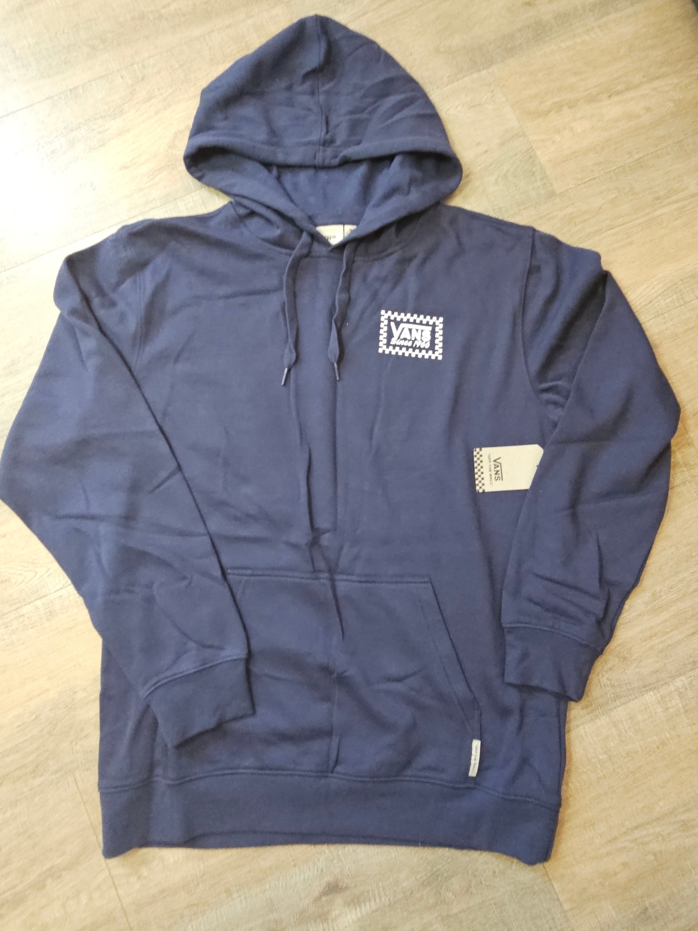 NWT SIZE MEDIUM Vans Navy Pullover Hoodie with Checker Logo